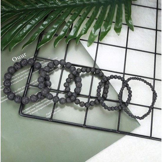 10Pcs Lava Bead Bracelets For Men Women Natural Stone Essential Oil Diffuser Yoga Bracelet Elastic Adjustable Braided Rope 10Pcs Lava Bead Bracelets For Men Women Natural Stone Essential Oil Diffuser Yoga Bracelet Elastic Adjustable Braided Rope
